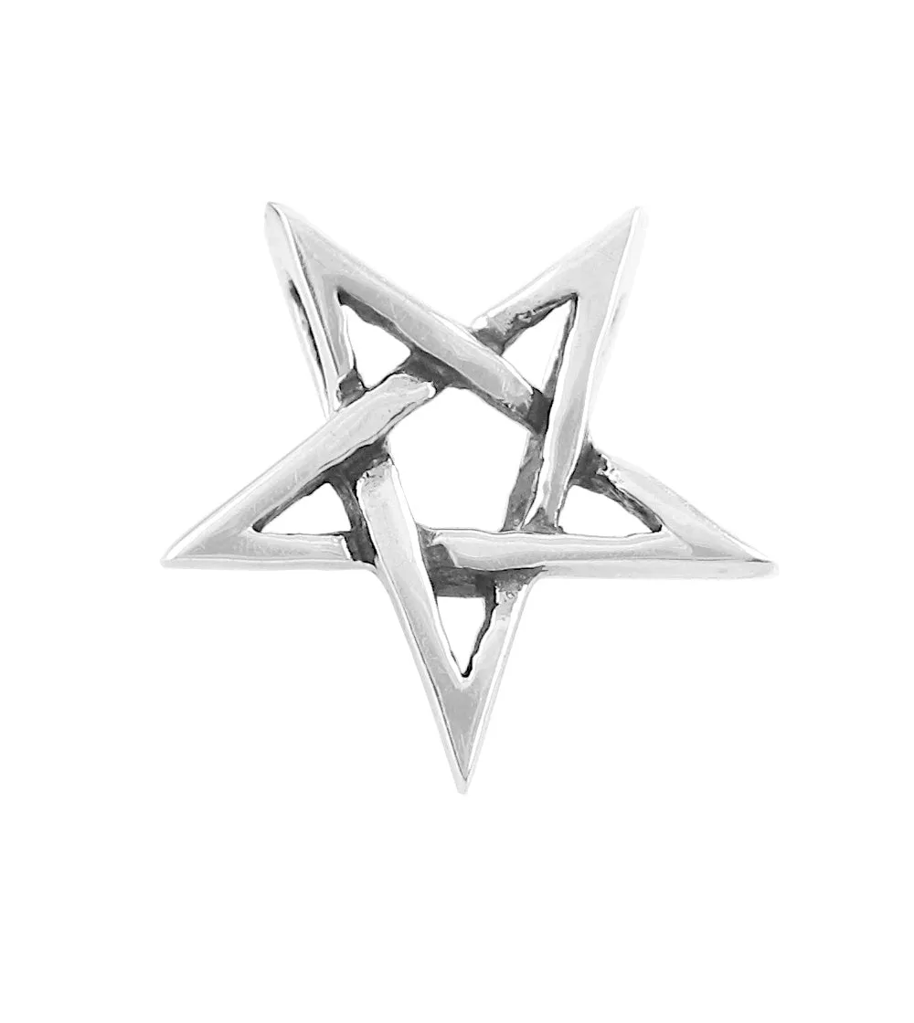 Tiny Second Degree Wicca Inverted Pentagram Pendant, Handmade