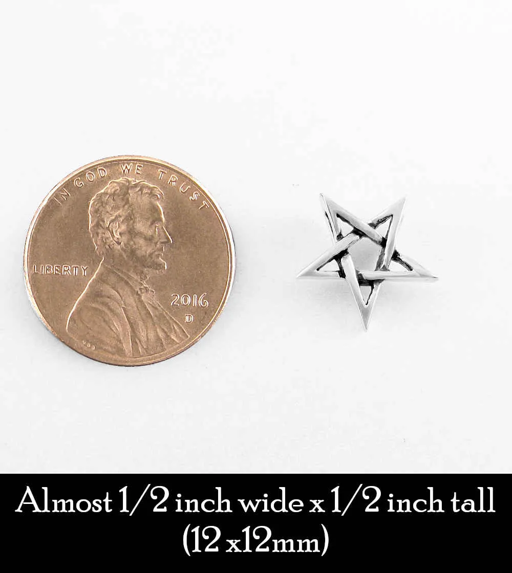 Tiny Second Degree Wicca Inverted Pentagram Pendant, Handmade