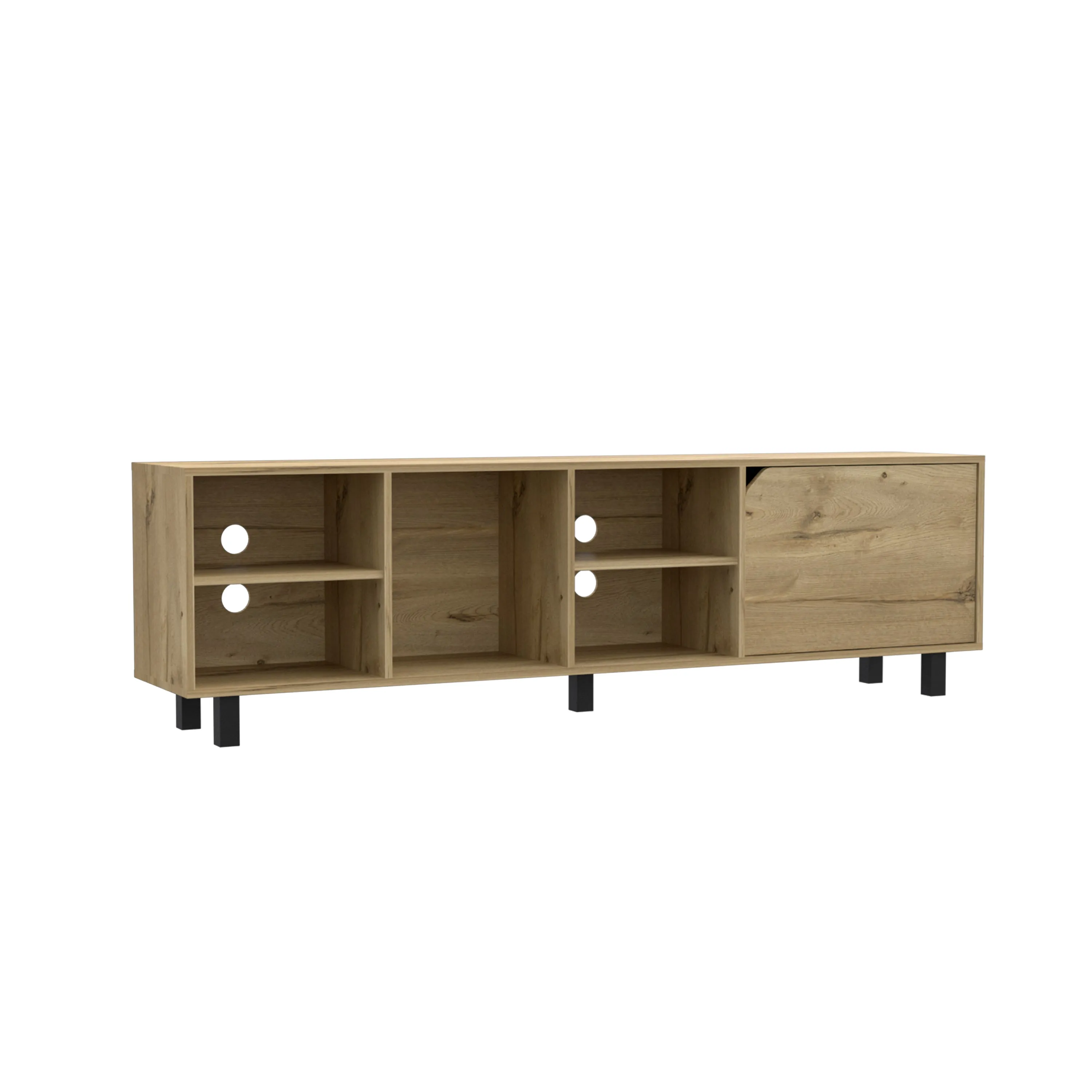 TV Stand Up To 70 Estocolmo 4 Open Shelves Light Oak