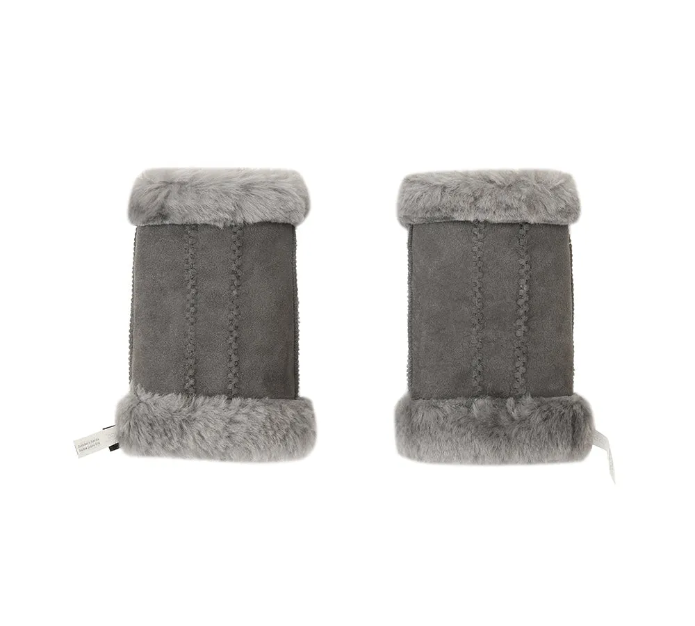 UGG AUSTRALIAN SHEPHERD Fluffy Fingerless Sheepskin Wool Mittens