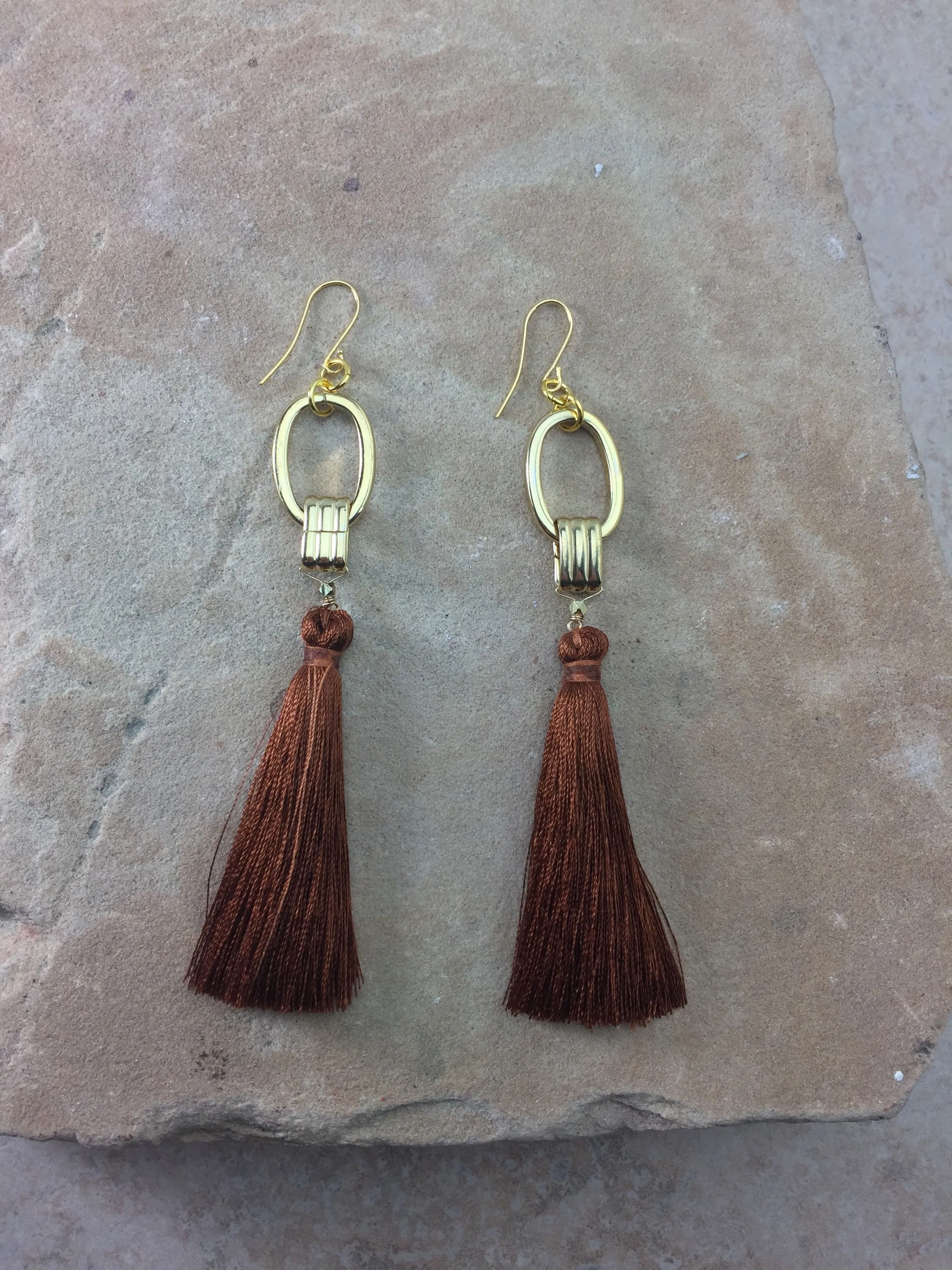 Vanessa Mooney The Cleo Tassel Earrings Brown