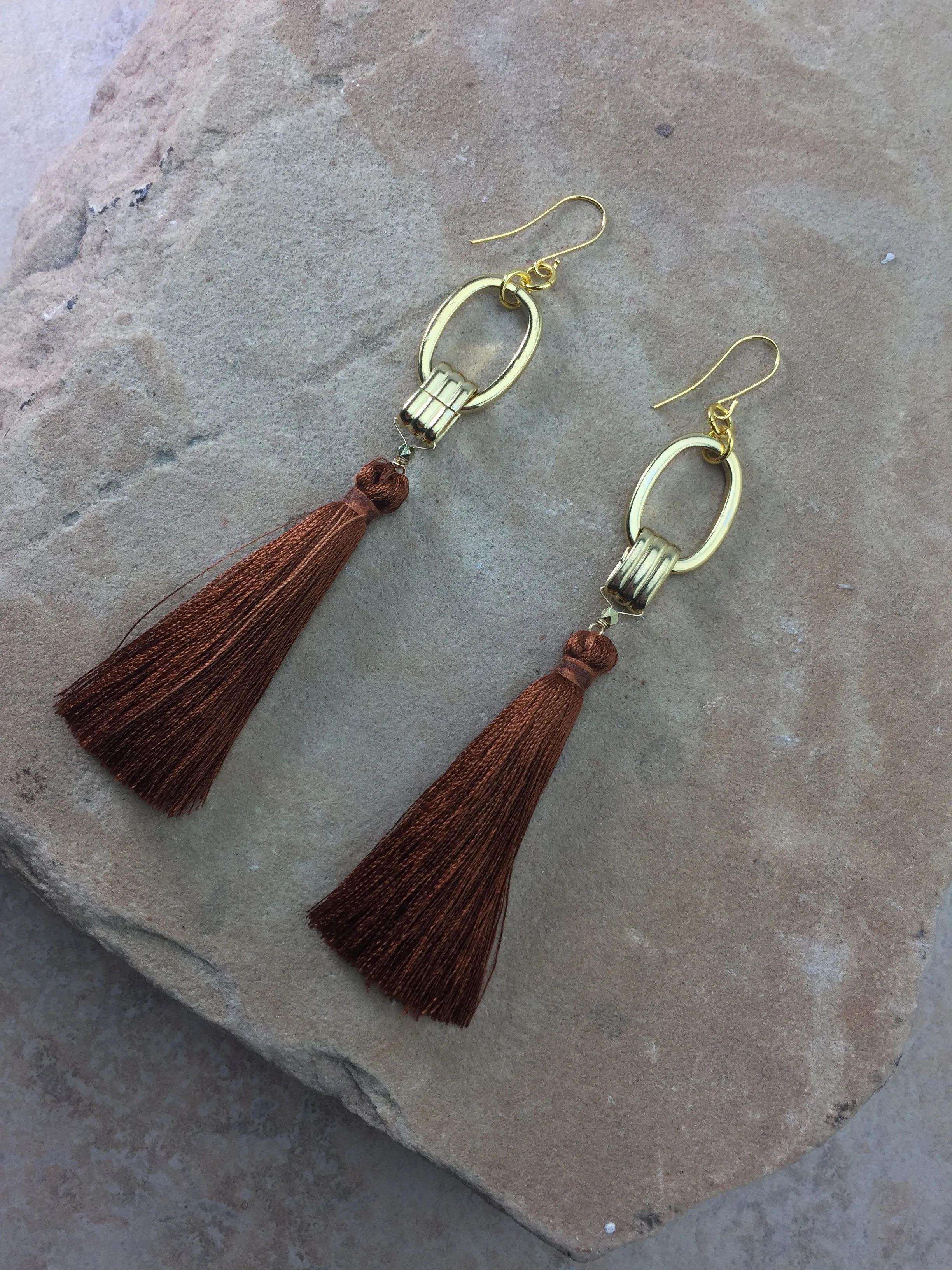 Vanessa Mooney The Cleo Tassel Earrings Brown