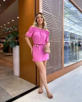 VESTIDO MURAU OMBRO A OMBRO ROSA