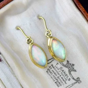 Vintage Art Deco Style Marquise Opal Earrings