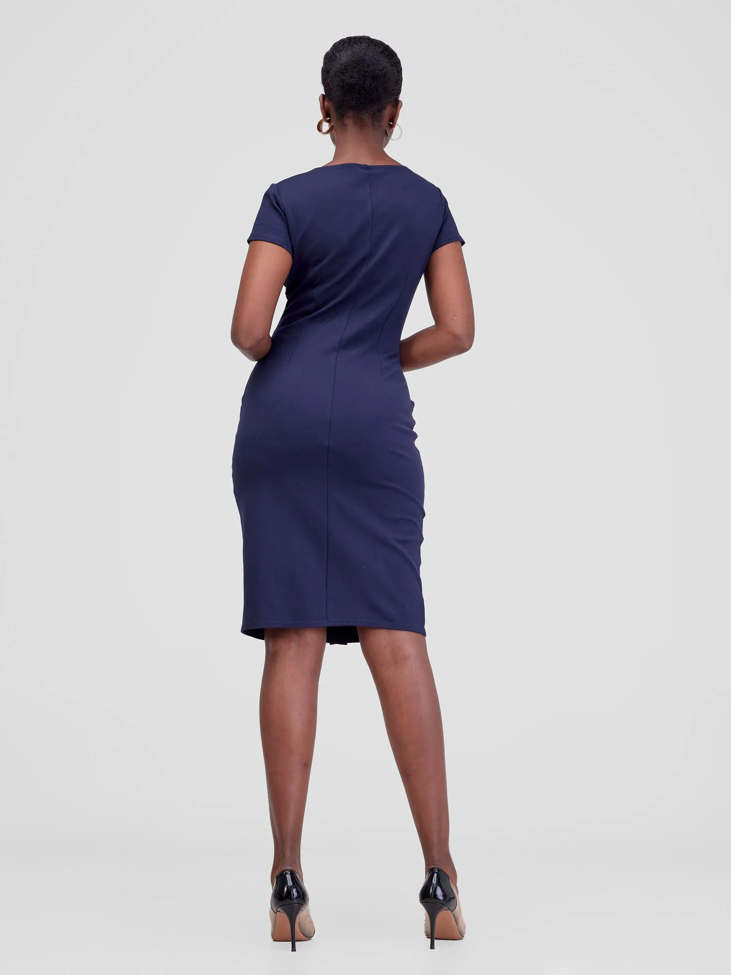 Vivo Tande Boat Neck Dress  - Light Navy