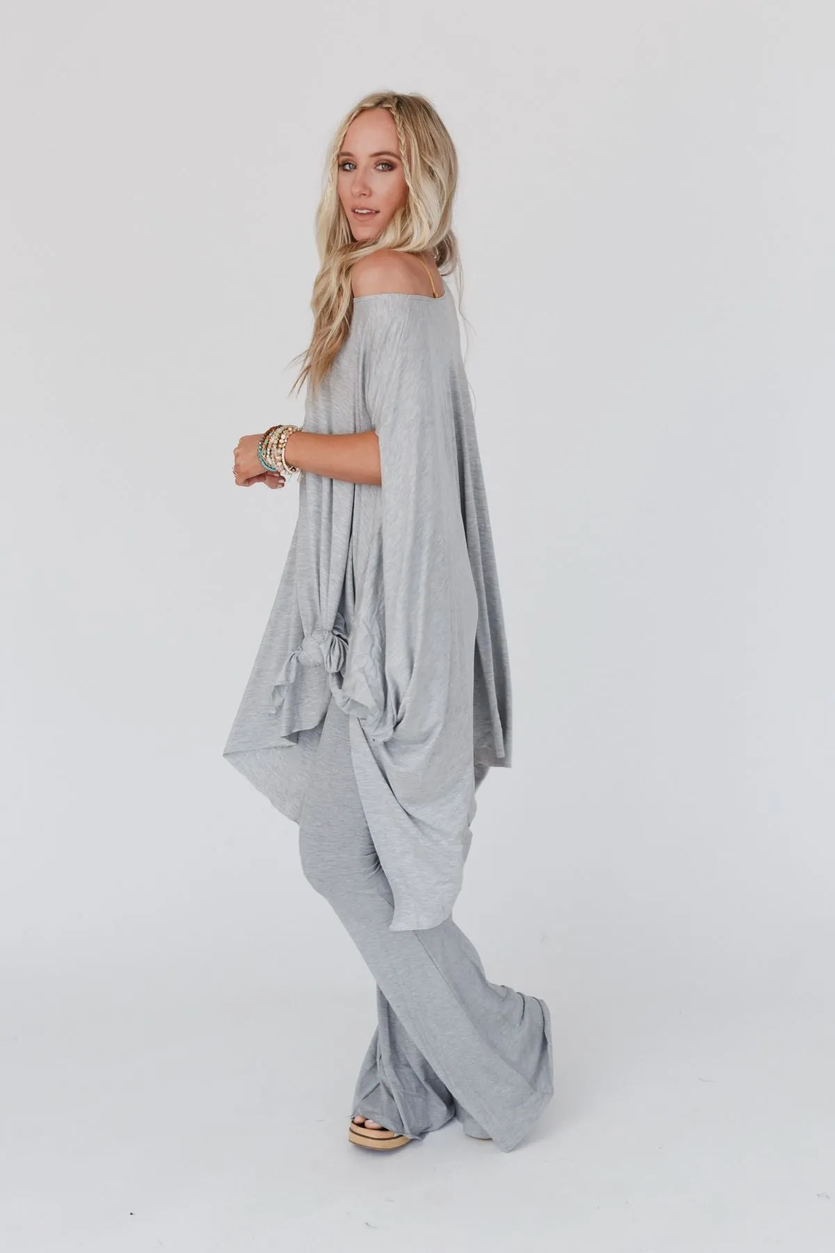 Wren Tunic and Cher Flare Set - Heather Gray