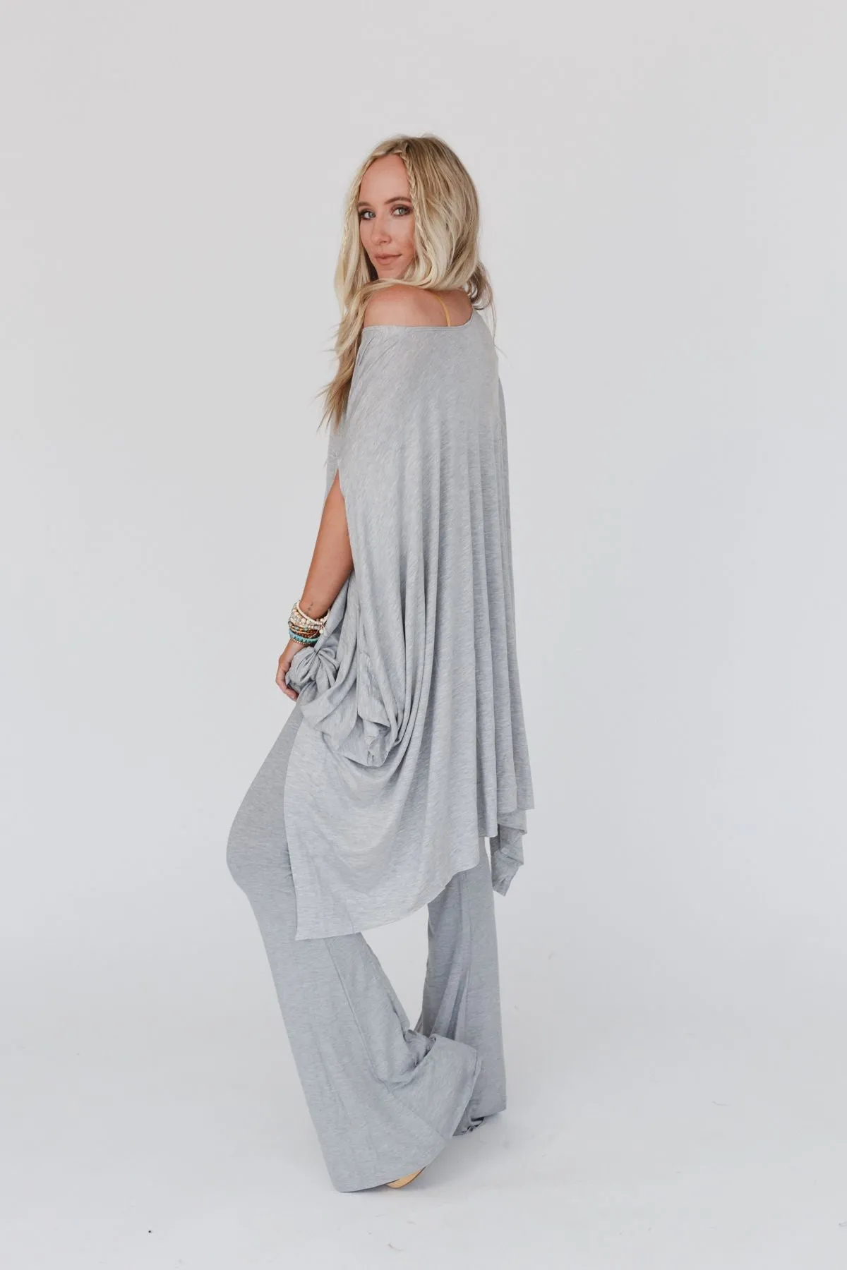 Wren Tunic and Cher Flare Set - Heather Gray