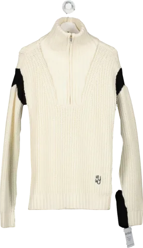 Yaitte Cream Hampton Chunky Zip-neck Sweater UK M